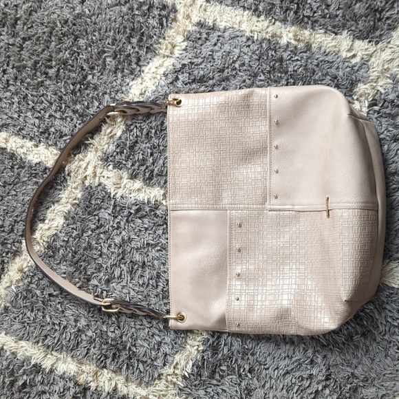 Rosetti Studded Hobo Bag in Cream with Gold Accents Lots of Storage - Picture 1 of 11